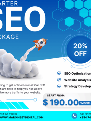 an image of starter seo package and what services are included
