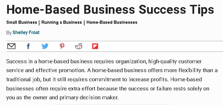 home based success tips