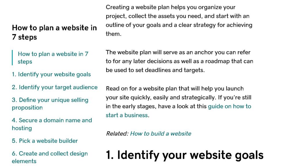 how to plan a website