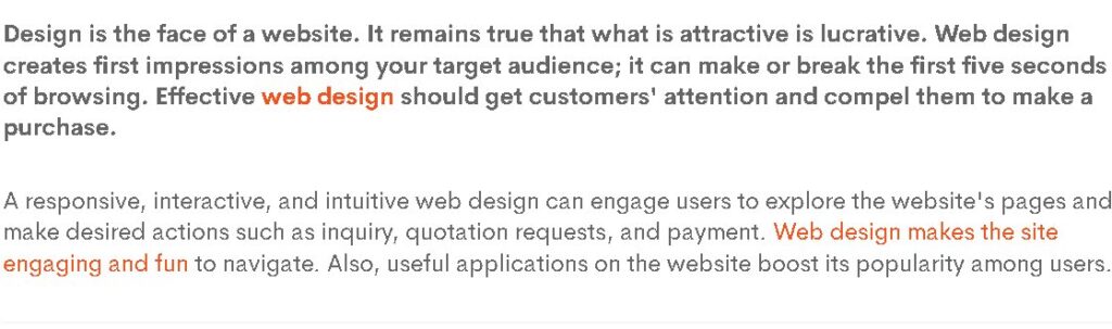 web design that lures buyers