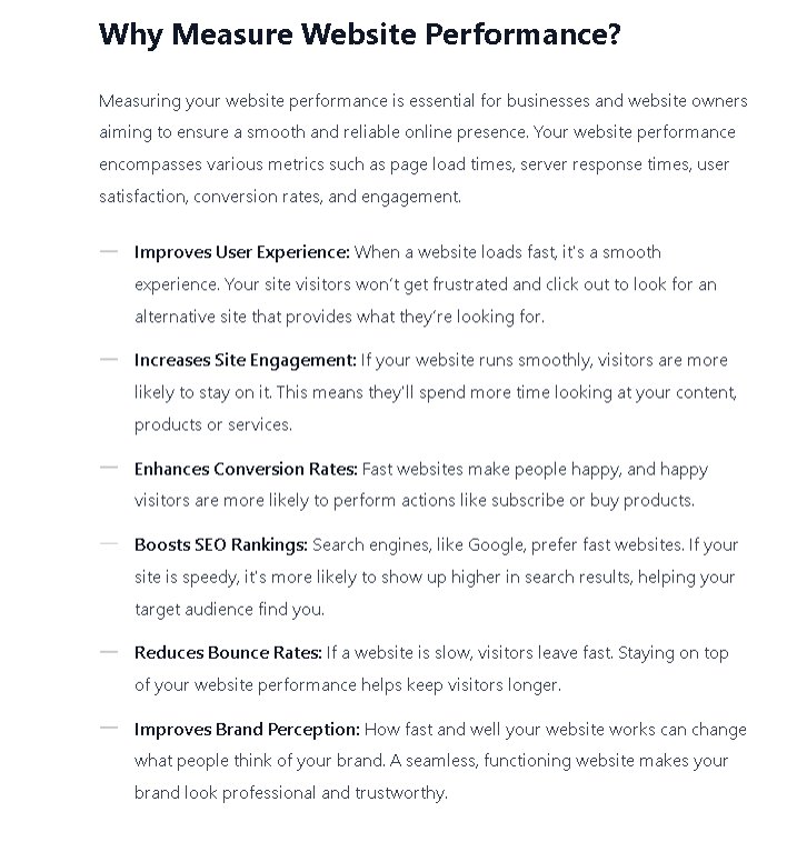 why measure website performance