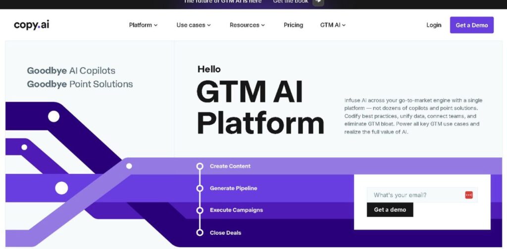 AI Social Media Copywriting with a screenshot of COPY. AI website
