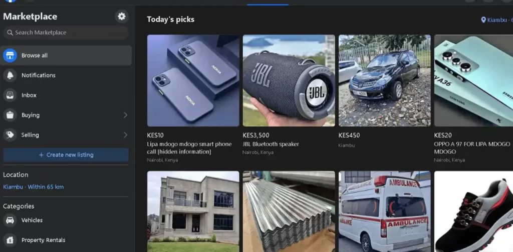 A picture of the Facebook Marketplace
