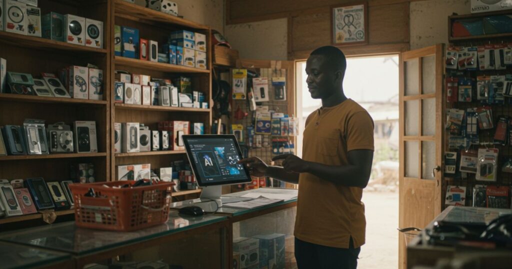 An image of a man in a store showing how AI in business revolutionary