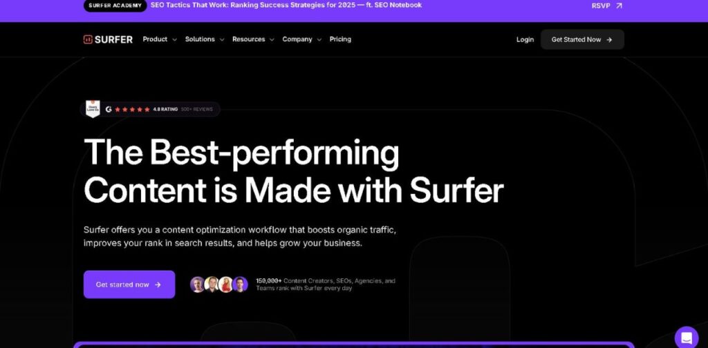 A Screenshot of SURFER SEO AI and why it is great for making content.