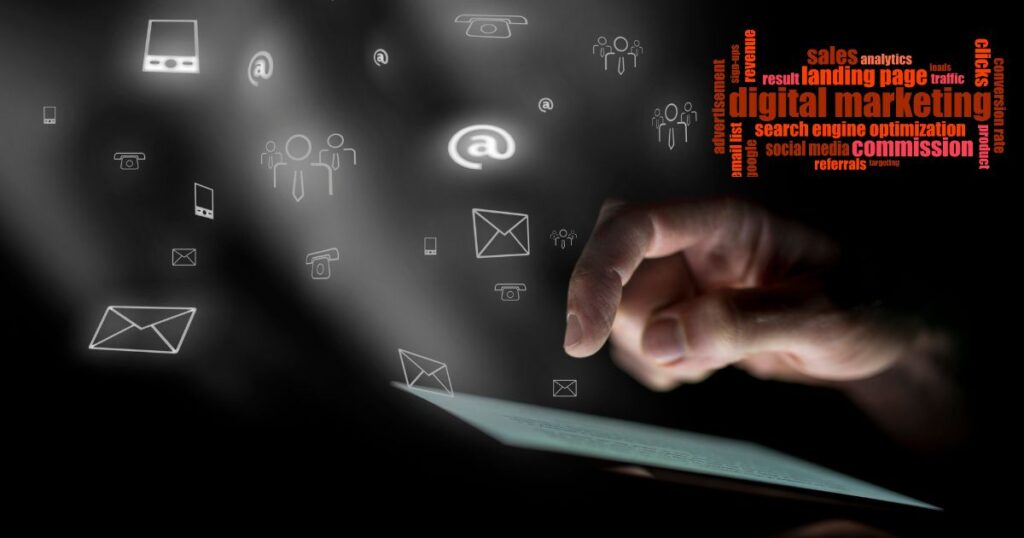 an image of someone using a mobile phone to do digital marketing in Kenya