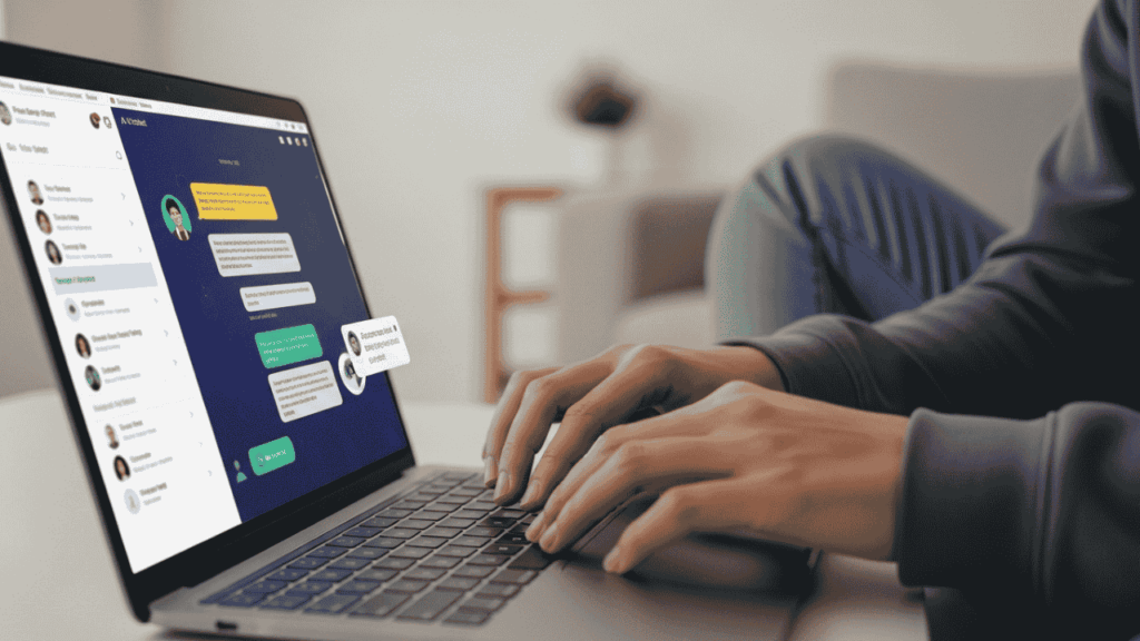 an image of someone usign AI Chatbots for Lead Generation: How to Get More Sales