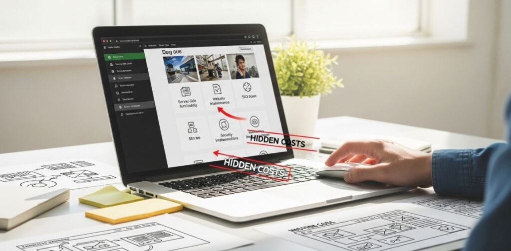 Hidden costs in website design while doing the website design cost
