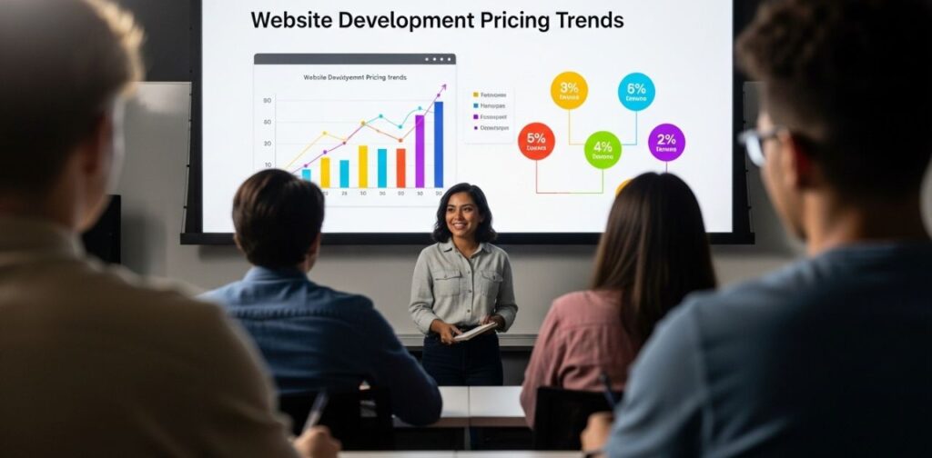 someone teaching Website Design Cost trends