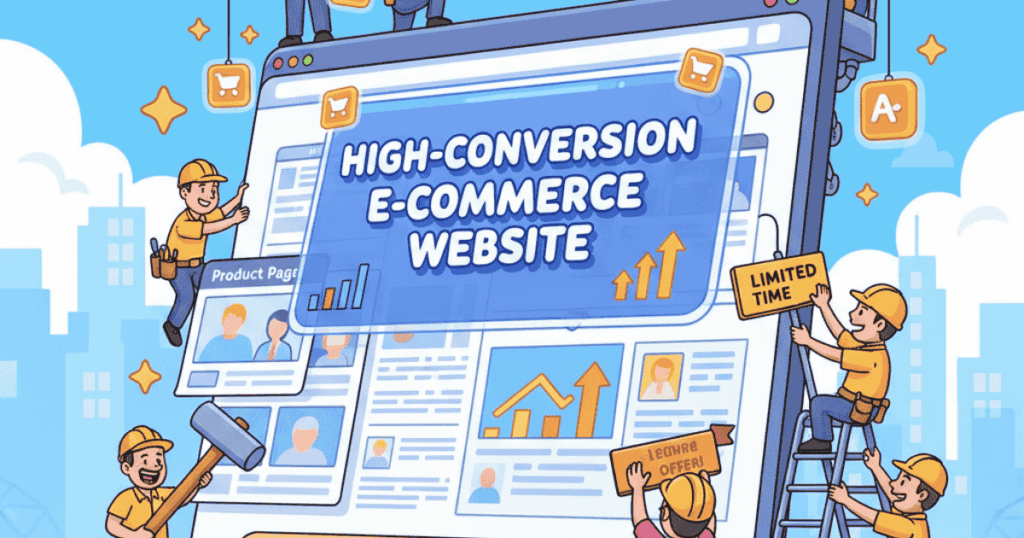 workers working on a high converting website